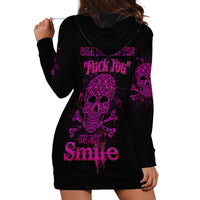 Can You See The F You Skull Rose Hoodie Dress - Wonder Print Shop