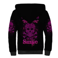 Can You See The F You Skull Rose Sherpa Hoodie - Wonder Print Shop