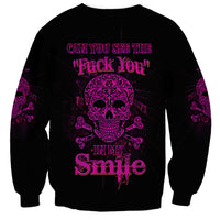 Can You See The F You Skull Rose Sweatshirt - Wonder Print Shop