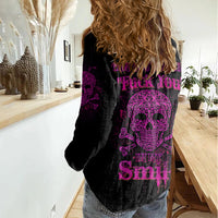 Can You See The F You Skull Rose Women Casual Shirt - Wonder Print Shop