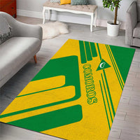 Comoros Flag Area Rug with Green and Yellow Design and National Emblem