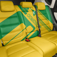 Comoros Flag Back Car Seat Cover with Green and Yellow Design and National Emblem