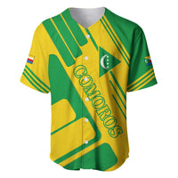 Comoros Flag Baseball Jersey with Green and Yellow Design and National Emblem