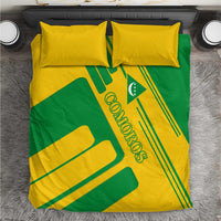 Comoros Flag Bedding Set with Green and Yellow Design and National Emblem