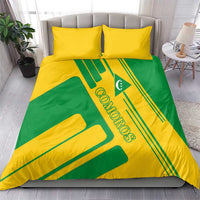 Comoros Flag Bedding Set with Green and Yellow Design and National Emblem