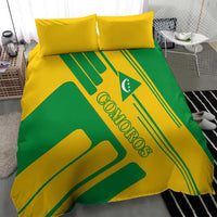 Comoros Flag Bedding Set with Green and Yellow Design and National Emblem