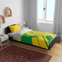 Comoros Flag Bedding Set with Green and Yellow Design and National Emblem