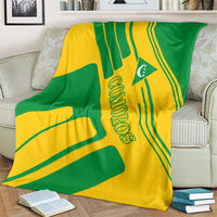 Comoros Flag Blanket with Green and Yellow Design and National Emblem