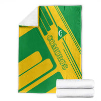 Comoros Flag Blanket with Green and Yellow Design and National Emblem