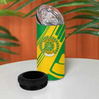 Comoros Flag 4 in 1 Can Cooler Tumbler with Green and Yellow Design and National Emblem