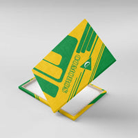 Comoros Flag Canvas Wall Art with Green and Yellow Design and National Emblem