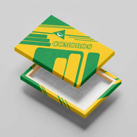 Comoros Flag Canvas Wall Art with Green and Yellow Design and National Emblem