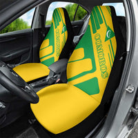 Comoros Flag Car Seat Cover with Green and Yellow Design and National Emblem