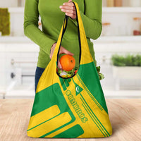 Comoros Flag Grocery Bag with Green and Yellow Design and National Emblem