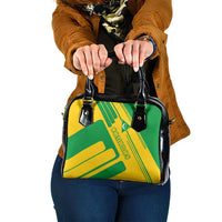 Comoros Flag Shoulder Handbag with Green and Yellow Design and National Emblem