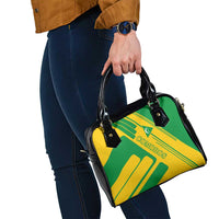 Comoros Flag Shoulder Handbag with Green and Yellow Design and National Emblem