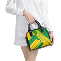 Comoros Flag Shoulder Handbag with Green and Yellow Design and National Emblem