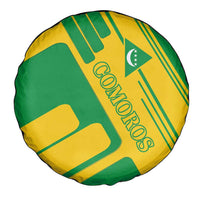 Comoros Flag Spare Tire Cover with Green and Yellow Design and National Emblem