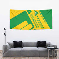 Comoros Flag Tapestry with Green and Yellow Design and National Emblem
