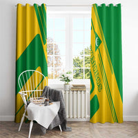 Comoros Flag Window Curtain with Green and Yellow Design and National Emblem