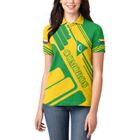 Comoros Flag Women Polo Shirt with Green and Yellow Design and National Emblem