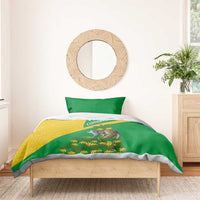 Comoros Bedding Set with National Flag Lemur Design and Ylang Ylang Flower Pattern