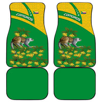 Comoros Car Mats with National Flag Lemur Design and Ylang Ylang Flower Pattern