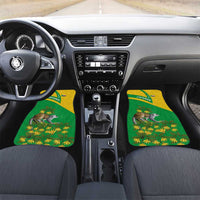 Comoros Car Mats with National Flag Lemur Design and Ylang Ylang Flower Pattern
