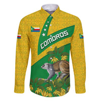 Comoros Family Matching Puletasi and Hawaiian Shirt with National Flag Lemur Design and Ylang Ylang Flower Pattern