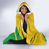 Comoros Hooded Blanket with National Flag Lemur Design and Ylang Ylang Flower Pattern