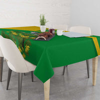 Comoros Tablecloth with National Flag Lemur Design and Ylang Ylang Flower Pattern