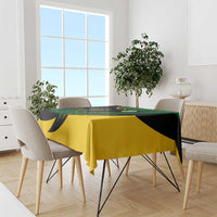 Comoros Tablecloth with Green Black Yellow Swirl Design and National Emblem Pattern