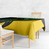 Comoros Tablecloth with Green Black Yellow Swirl Design and National Emblem Pattern