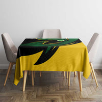 Comoros Tablecloth with Green Black Yellow Swirl Design and National Emblem Pattern