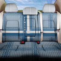 Comoros Back Car Seat Cover with Blue and White Traditional Geometric Pattern and National Flag Detail