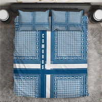 Comoros Bedding Set with Blue and White Traditional Geometric Pattern and National Flag Detail