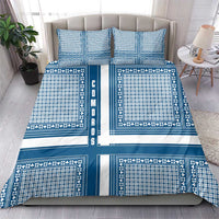Comoros Bedding Set with Blue and White Traditional Geometric Pattern and National Flag Detail