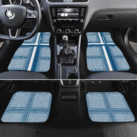 Comoros Car Mats with Blue and White Traditional Geometric Pattern and National Flag Detail