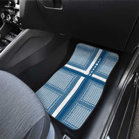 Comoros Car Mats with Blue and White Traditional Geometric Pattern and National Flag Detail