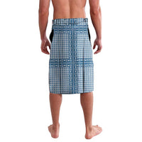 Comoros Lavalava with Blue and White Traditional Geometric Pattern and National Flag Detail