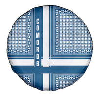 Comoros Spare Tire Cover with Blue and White Traditional Geometric Pattern and National Flag Detail