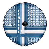 Comoros Spare Tire Cover with Blue and White Traditional Geometric Pattern and National Flag Detail