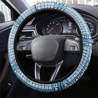 Comoros Steering Wheel Cover with Blue and White Traditional Geometric Pattern and National Flag Detail