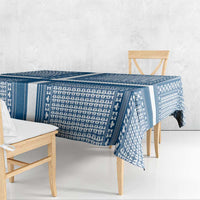 Comoros Tablecloth with Blue and White Traditional Geometric Pattern and National Flag Detail