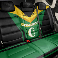 Comoros Back Car Seat Cover with National Colors Green Yellow Black Crescent Moon and Stars Emblem