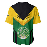 Comoros Baseball Jersey with National Colors Green Yellow Black Crescent Moon and Stars Emblem