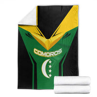 Comoros Blanket with National Colors Green Yellow Black Crescent Moon and Stars Emblem