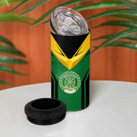 Comoros 4 in 1 Can Cooler Tumbler with National Colors Green Yellow Black Crescent Moon and Stars Emblem