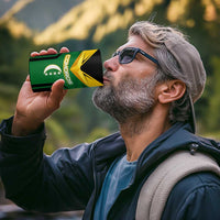 Comoros 4 in 1 Can Cooler Tumbler with National Colors Green Yellow Black Crescent Moon and Stars Emblem