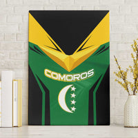 Comoros Canvas Wall Art with National Colors Green Yellow Black Crescent Moon and Stars Emblem